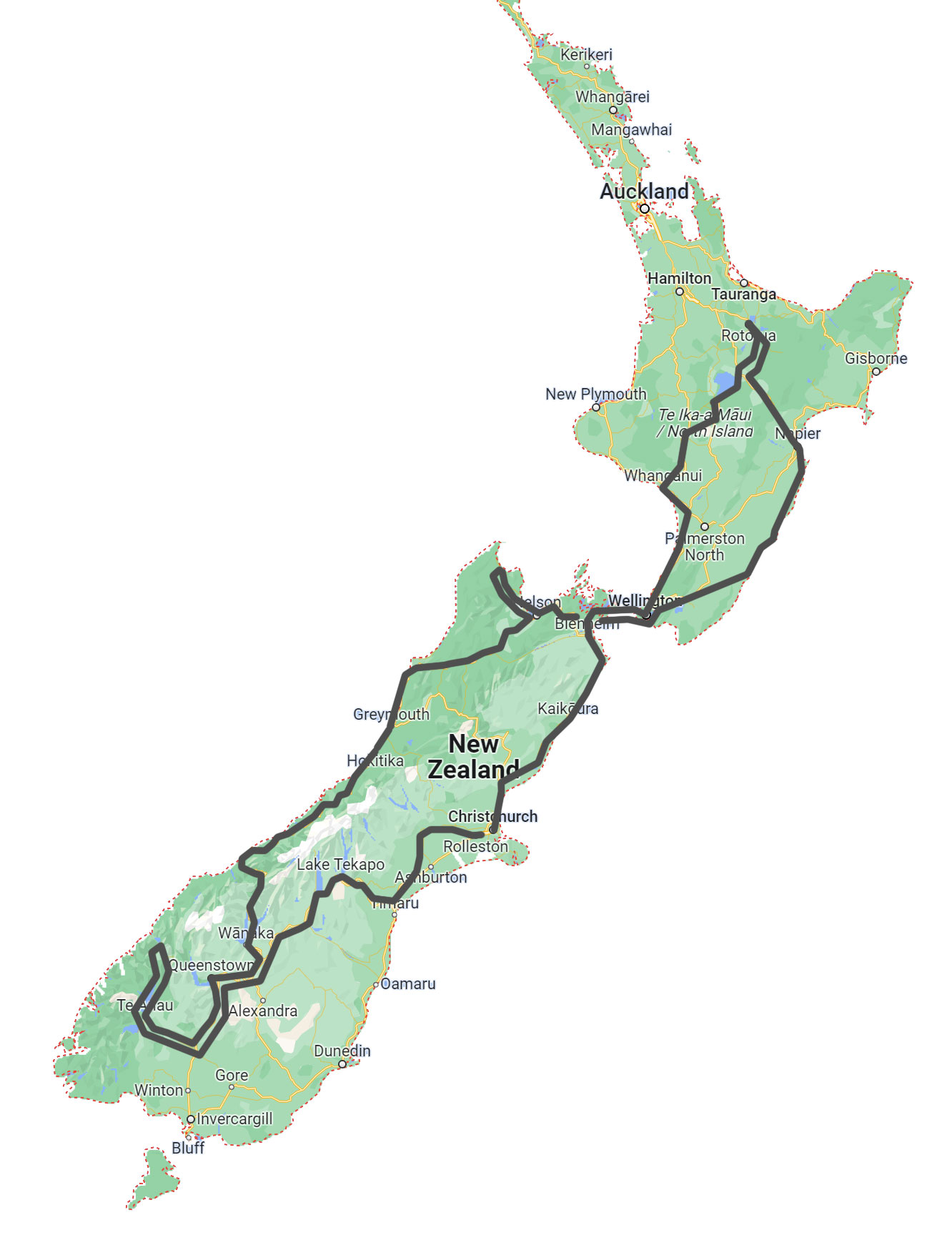 Coastal Classic NZ Map
